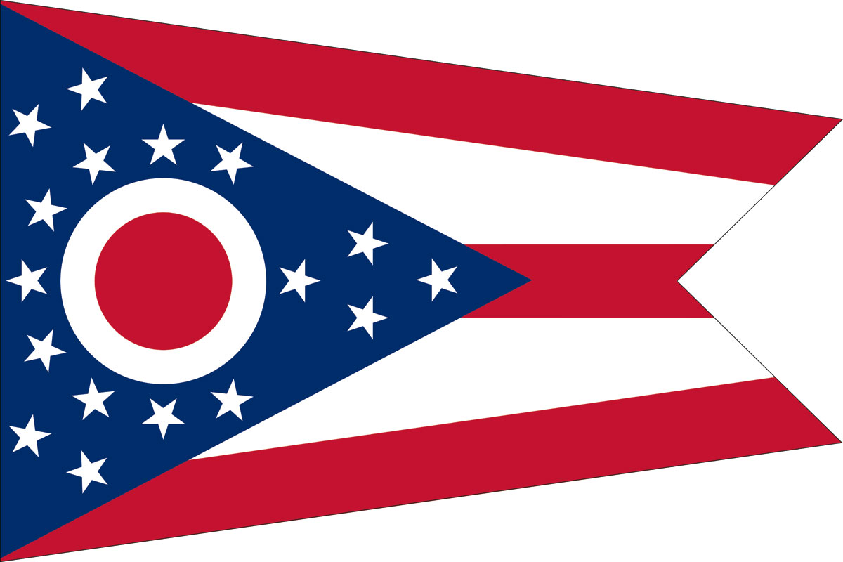 12x18" Nylon flag of State of Ohio